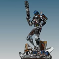 Modern robot doomsday wasteland warrior mecha sculpture 3d model