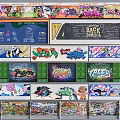 Vibrant Graffiti Wall Decorations With Various Artistic Themes Bright Patterns And Creative Designs 3d model
