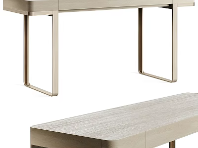 Modern Minimalist Dresser With Wooden Countertop And Metal Legs Storage Drawers 3d model