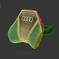 Audi Automotive Parts Headrest In Black Leather With Red Stitching Detail