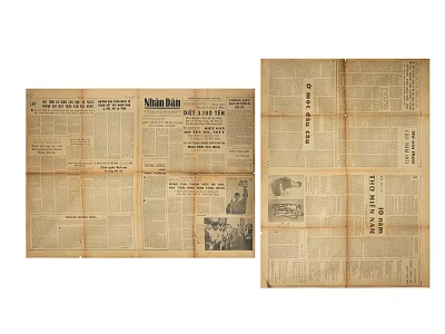 Vintage Newspaper Two Open Pages Featuring Historical Articles And 3d model