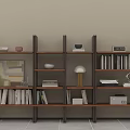 Modern Wooden Bookshelf Interior Design With Multi Tier Shelves And Decorative Books