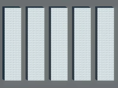 White Wainscoting Panels Interior Design With Grid Pattern Dark Vertical Edges 3d model