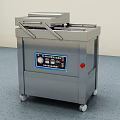 Commercial Double Chamber Vacuum Sealer Stainless Steel With Control Panel And Wheels For Industrial Packaging