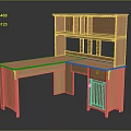 Children's Wooden L Shaped Study Desk With Bookshelf And Storage For Kids