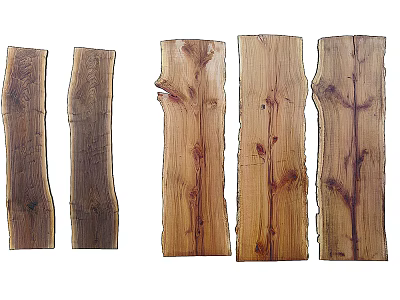 Stone and Wood Decorative Planks with Natural Grain and Unique Textures 3d model