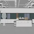 Modern Beauty Product Store Interior With Display Counters Glass Windows And Bottles
