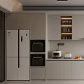 Modern Kitchen Interior Design With White Cabinets Appliances And Window Countertop 3d model