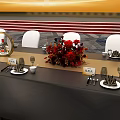 Elegant Dining Table Setup With White Chairs Red Flower Arrangement And Guest Name Cards