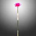 Pink Lotus Design Floor Standing Decorative Light With Elegant Metal Pole