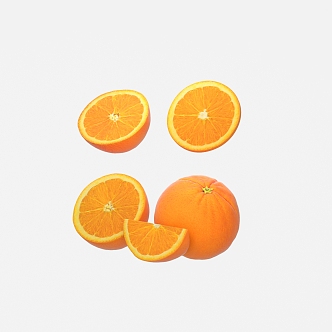 kitchen fruit orange fruit plate 3d model