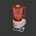 Blender With Red Lid Transparent Jar And White Base Power Cord