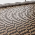 Geometric Pattern Wooden Floor Interior Design With Light Dark Tones And Natural Light
