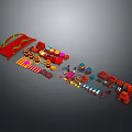 Various Colorful Scene Components With Modular Parts And Different Design Elements
