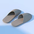 Light Gray Textured Fabric Slippers With Open Toe Design For Comfortable Home Use 3d model