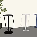 Modern Sleek Bar Stools In Black White Blue With Indoor Plant