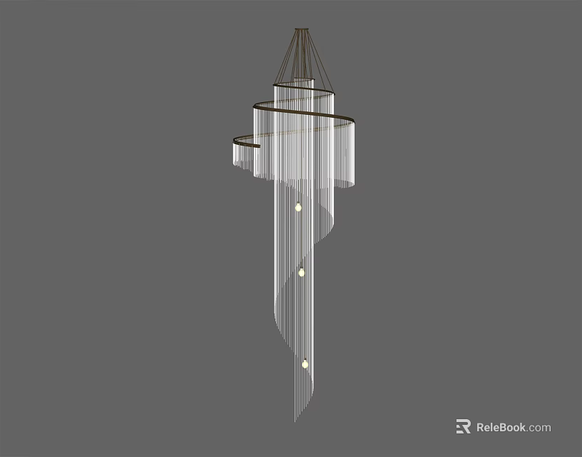 Elegant Modern Crystal Chandelier With Transparent Pendants And Hanging Structure Design 3d model 