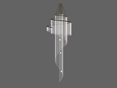 Elegant Modern Crystal Chandelier With Transparent Pendants And Hanging Structure Design 3d model
