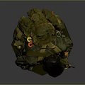 Game Movie Character Soldier in Green Military Uniform Holding Weapon With Backpack And Yellow Boots