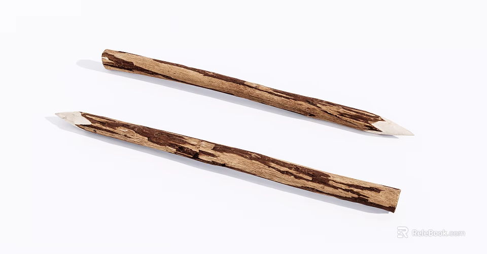 Stone Wood Crafted Pencils Featuring Natural Texture And Artisan Design 3d model 