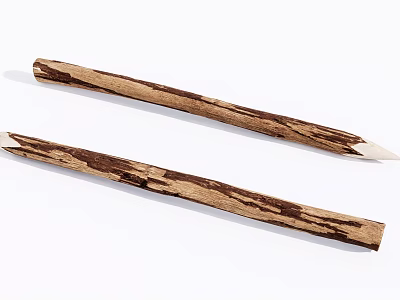 Stone Wood Crafted Pencils Featuring Natural Texture And Artisan Design 3d model