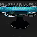 Modern City Park Stage Design With Curved Structure And Bright Lighting
