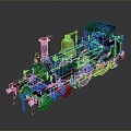 vintage train steam train train carriage locomotive head steam car carriage train modern vehicle 3d model