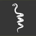 Silver Spiral Snake Sculpture with Intricate Design and Shiny Metallic Surface