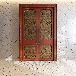 New Chinese Double Door 3d model