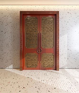 New Chinese Double Door 3d model