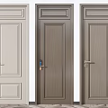 Swing Interior Doors With Wooden Texture Three Color Options And Metal Handles