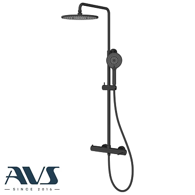 Modern Black Shower Faucet with Handheld Showerhead and Control Knob 3d model
