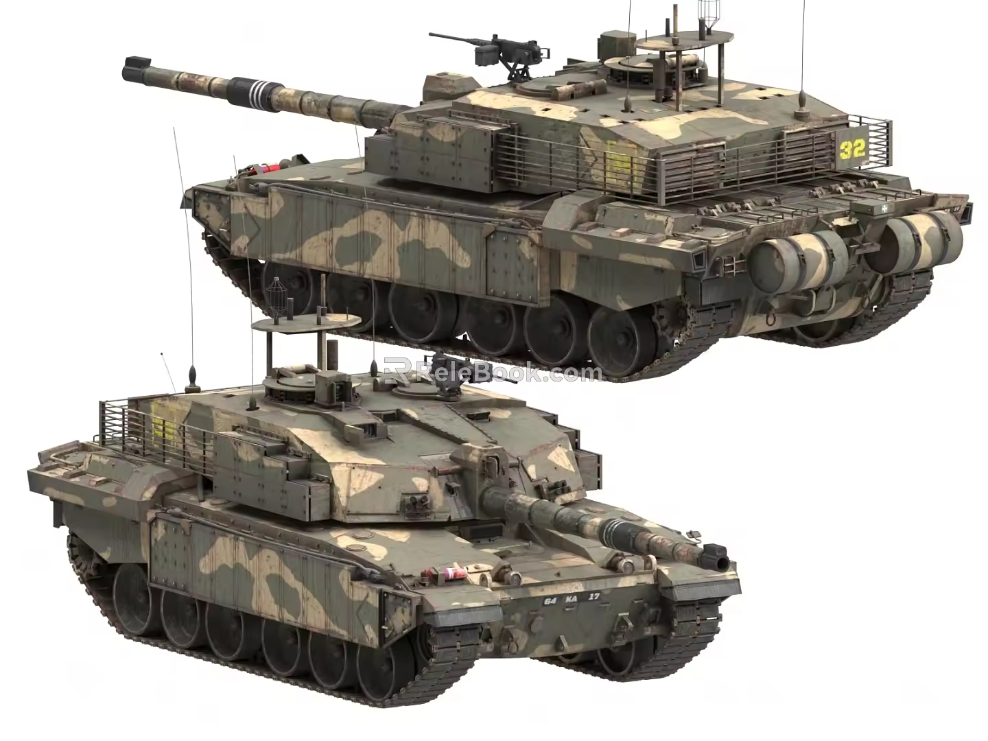 Chieftain Main Battle Tank Challenger 2 Tank Mk3 Main Battle Tank 3d model