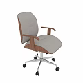 Modern Office Desk And Chair Set With Fabric Upholstery And Wooden Armrests