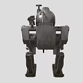 Gray Mechanical Robot Number 16 Featuring Industrial Structure With Multiple Arms And Legs 3d model