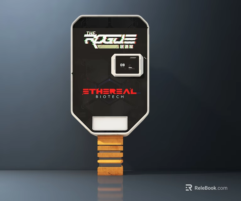 Smart Machine The Rogue by Etheral Biotech with Black Design Control Panel and Wooden Base 3d model 