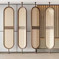 Silent Screen Rattan Partition Screen 3d model