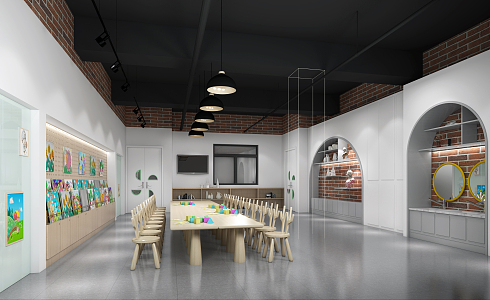 Industrial LOFT Kindergarten Art Room 3d model