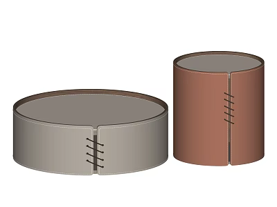 Modern Coffee Table Saddle Skin Coffee Table Round Coffee Table Coffee Table Combination 3d model