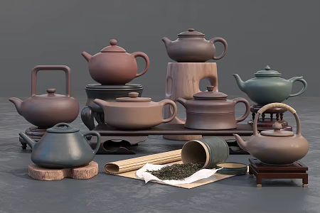 New Chinese Teapot Purple Sand Pot 3d model
