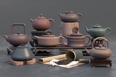 New Chinese Teapot Purple Sand Pot 3d model