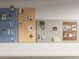 Modern Cave Board Wall Decorations Pendant Storage Rack Ornaments Photo Wall Display Board Display Rack 3d model