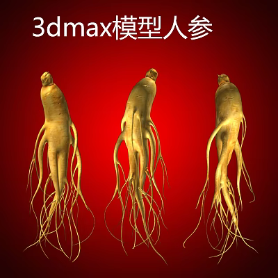 Lush Shrub Specimens With Yellow Roots On Vibrant Red Background 3d model