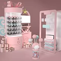 Pink Vending Machine With Gift Boxes Cotton Candy And Display Case 3d model