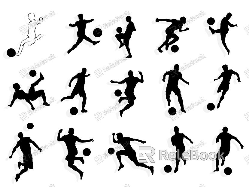 Sports Elements Sports Silhouette Sports Icon Running Football Figure Youth Sports Figure Game model