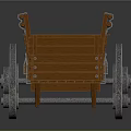 Vintage Wooden Cart Design With Wooden Frame Metal Fittings And Large Wheels