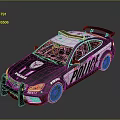 Black And White Police Car With Emergency Lights And Sporty Design