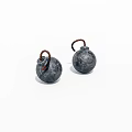 Military Weapons Featuring Two Hand Grenades With Fuse On White Background