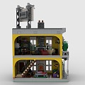 Lego toy building house interior 3d model