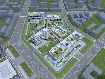 Modern Industrial Park 3d model